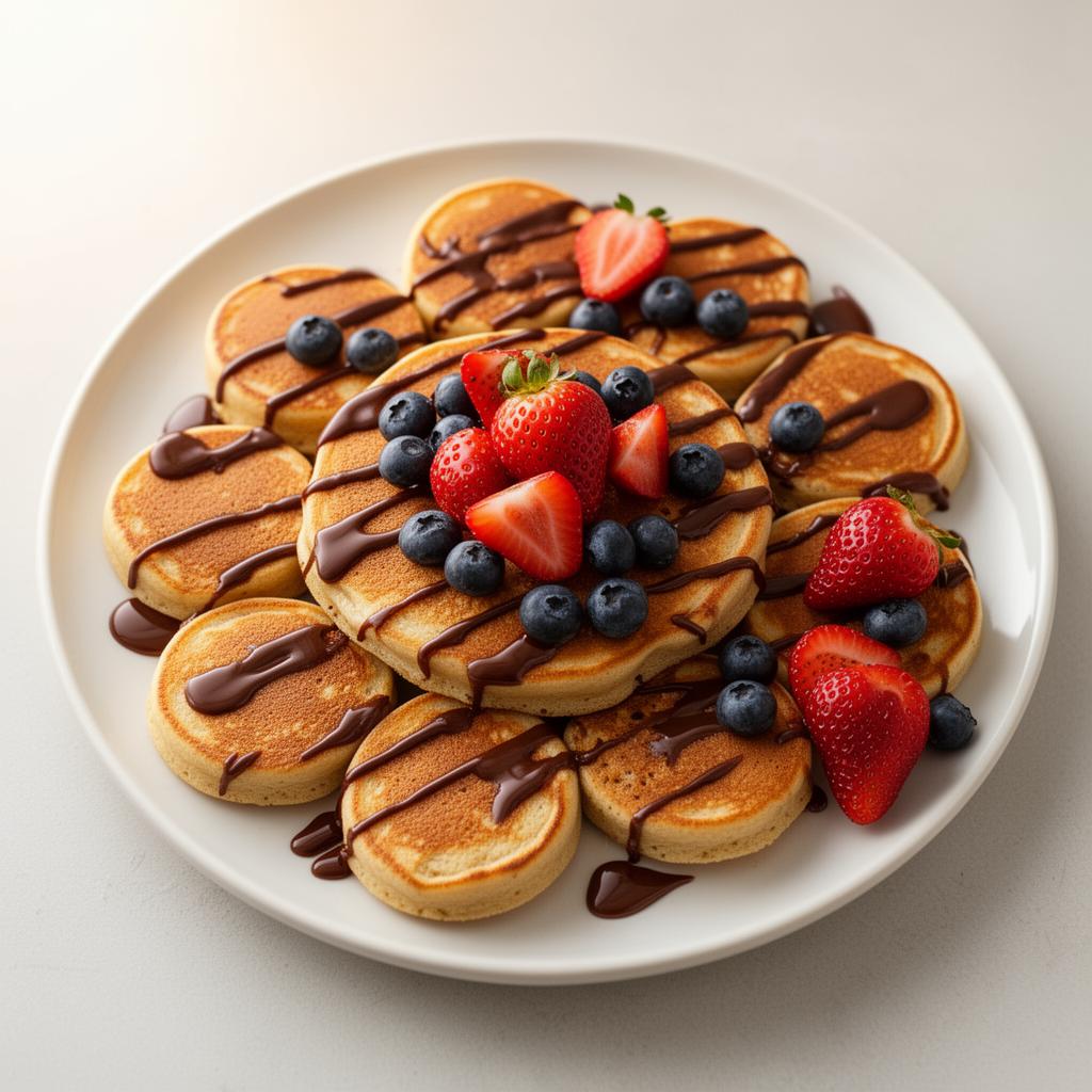 Gluten-free dairy-free mini pancakes packed for delivery with fresh strawberries