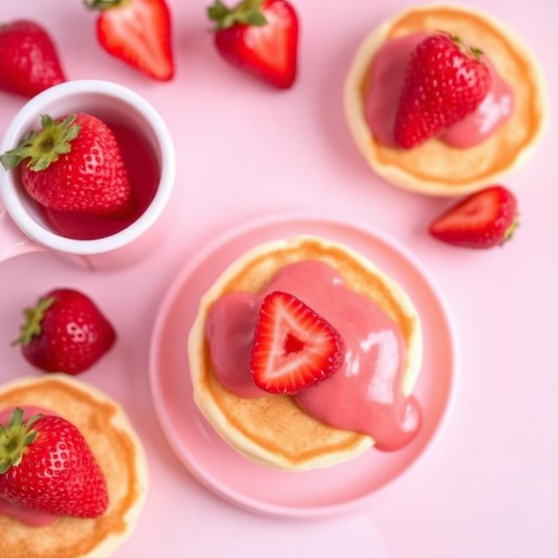 Mini pancakes loaded with fresh strawberries and blueberries